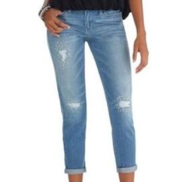 White House Black Market Denim - 2xHP💝WHBM sz 2 girlfriend distress embellished jean